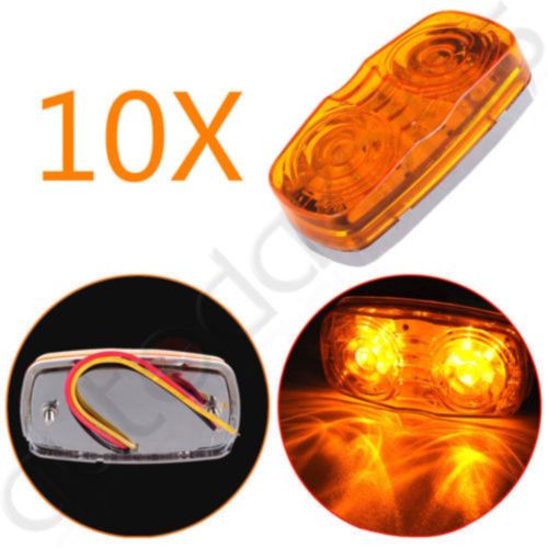 10x 12v side marker indentification amber bulb 3wires 12 diodes/pcs rv trailer