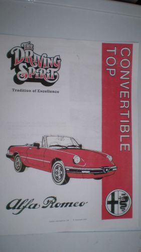 Alfa romeo spider convertible top manual -  pdf version