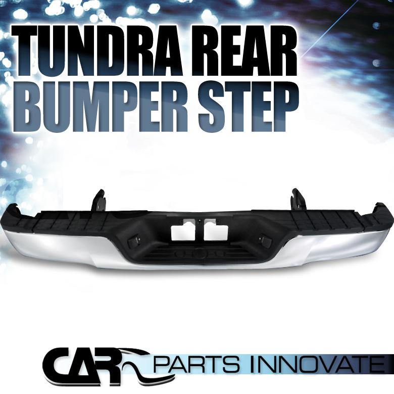 07-13 toyota tundra 1pc assembly chrome rear trunk bumper step+pad