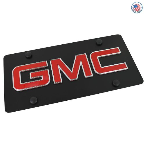Gmc carbon black stainless steel license plate