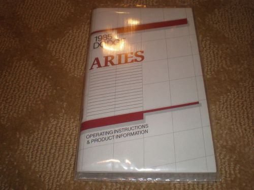 1985 dodge aries operating instructions &amp; product information - booklet