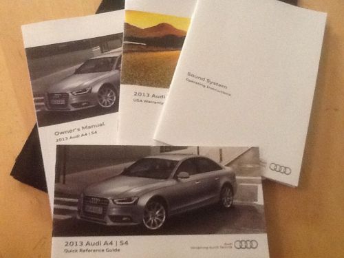 2013 audi  a4/s4 owners manuals and cover , nice set !