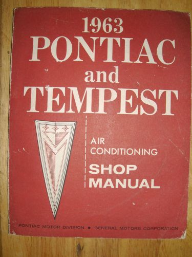 1963 pontiac air conditoning shop manual / original a.c. service book