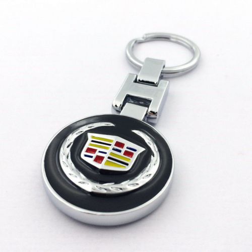 Metal car double side logo keyring key chain pendant key holder for for cadillac