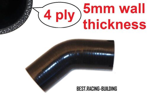Black 3.5&#034;(3 1/2&#034;) 45 degree silicone hose coupler 89mm intercooler pipe turbo