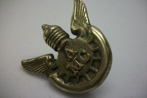 Polished solid brass amca license fob knucklehead ,panhead ,flathead