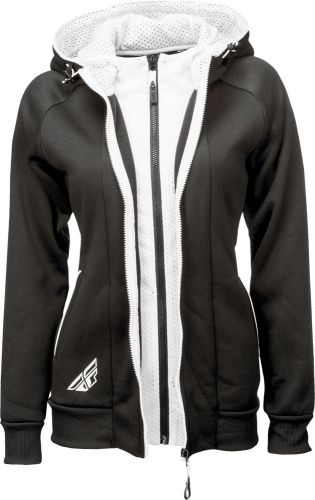 Fly racing offroad womens track zip-up hoodie sweatshirt (blk/white) choose size