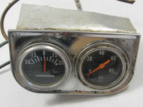 Oil pressure &amp; amperes dash panel gauge set
