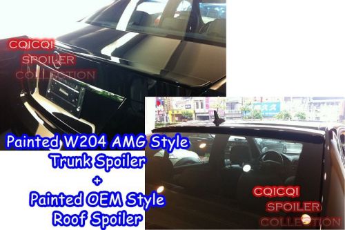Painted benz w204 c sedan amg type trunk spoiler + oem type roof spoiler 197 ◎