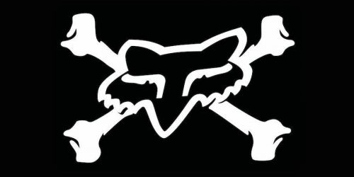 Fox cross bones logo indoor/outdoor banner 18&#034; x 36&#034; heavy duty 13 oz vinyl