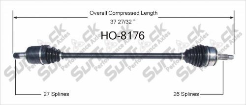 Surtrack ho8176 right new cv complete assembly