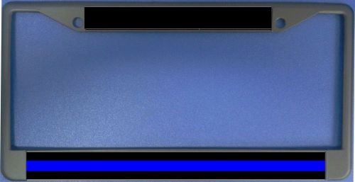 Police thin blue line photo license plate frame  free screw caps with this frame