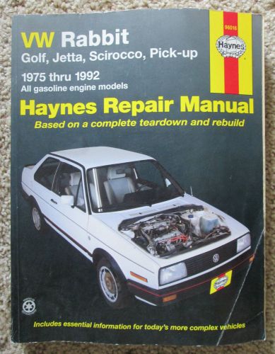 Haynes vw rabbit / jetta / golf / scirocco / pick-up 1975-1992, repair manual
