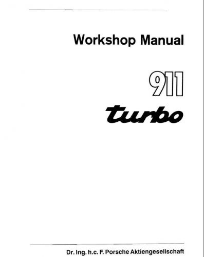 Authentic porsche 930 (911 turbo) carrera german factory workshop repair manual