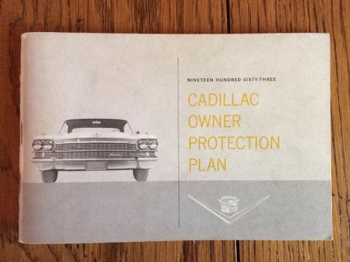 1963 cadillac owner&#039;s protection plan