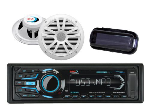 Mr1308uabk marine mp3 am/fm bluetooth+ 6.5&#034;180 watt dual white speakers + cover