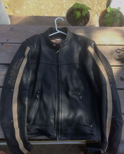 Harley- davidson mens warm weather perforated leather jacket- size xl