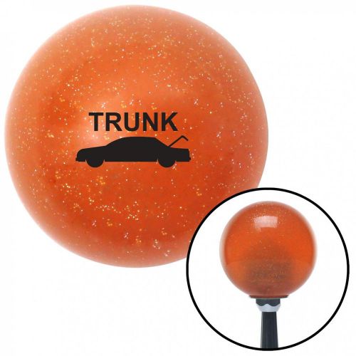 Black automotive trunk open orange metal flake shift knob with 16mm x 1.5 insert