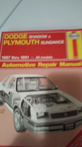 Dodge shadow &amp; plymouth sundance 1987-1991 automotive repair manual euc
