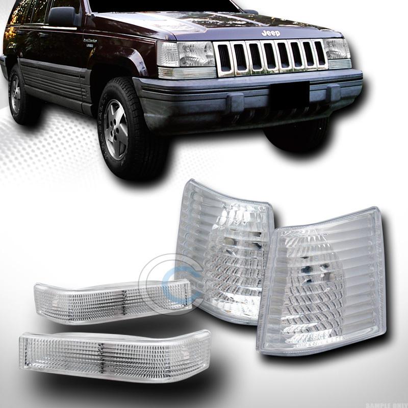 Crystal clear front signal bumper w/corner lights k2 93-96 jeep grand cherokee