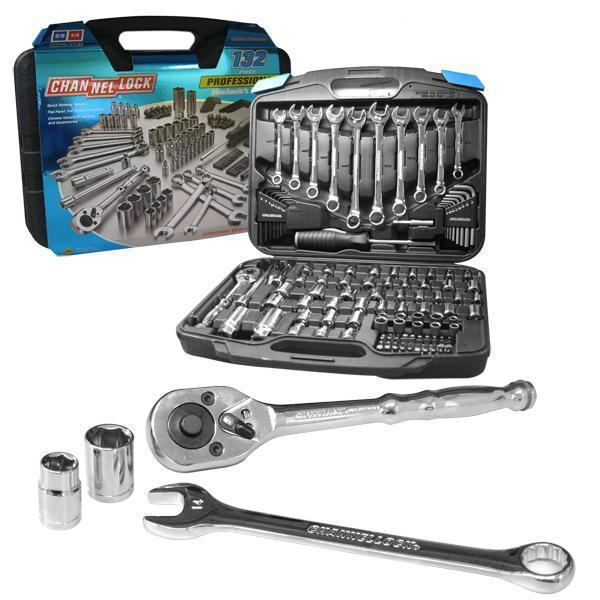Channellock 132pc mechanic's tool set ratchet wrench auto shop tools pro grade