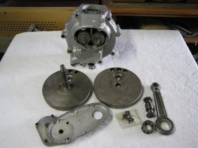 1952 ajs model 18 engine cases with crankshaft , cams and timing cover  ahrma