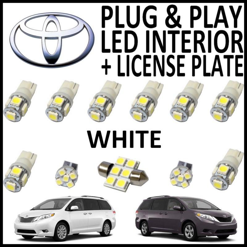 11x green led lights interior package kit for 2011-2013 toyota sienna ts3g