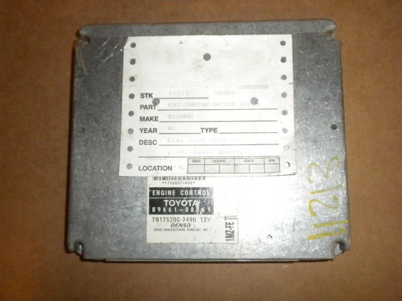 2001 toyota sienna engine brain box, elec cont unit (ecu), (r. lower dash)