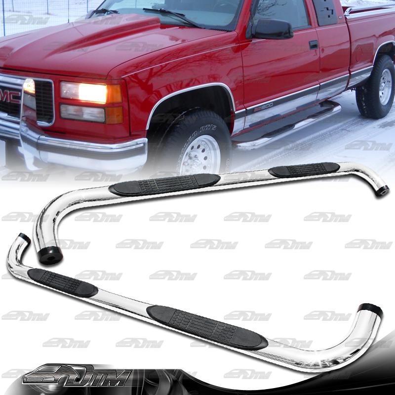 88-98 chevy c1500 2500 35000 ext cab pickup stainless steel nerf side step bars