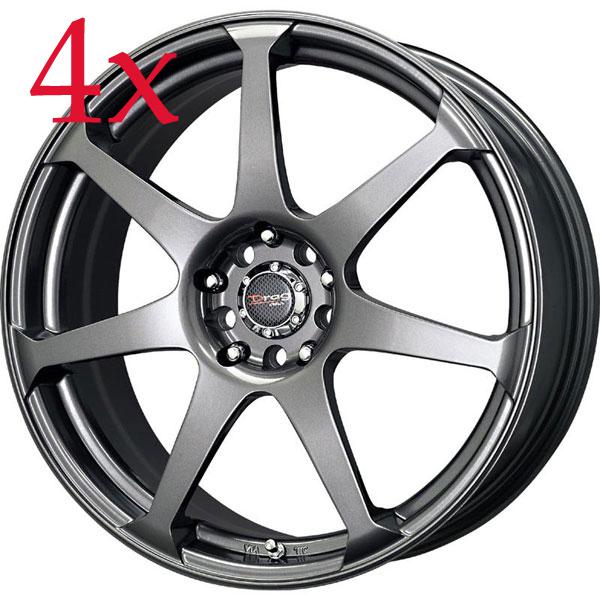 Drag wheels dr33 18x7.5 5x100 5x114 charcoal gray rims tc lancer celica rsx