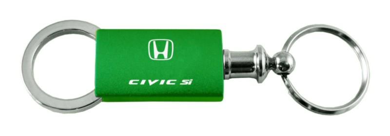 Honda civic si green anodized aluminum valet keychain / key fob engraved in usa