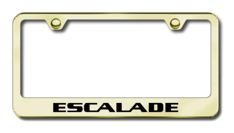 Cadillac escalade  engraved gold license plate frame -metal made in usa genuine