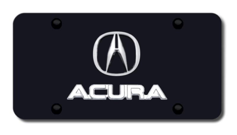 Acura dual acura chrome on black license plate made in usa genuine