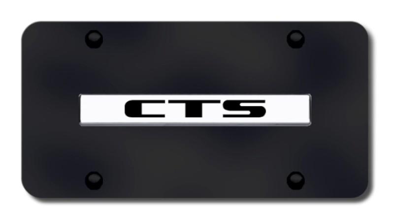 Cadillac cts name chrome on black license plate made in usa genuine