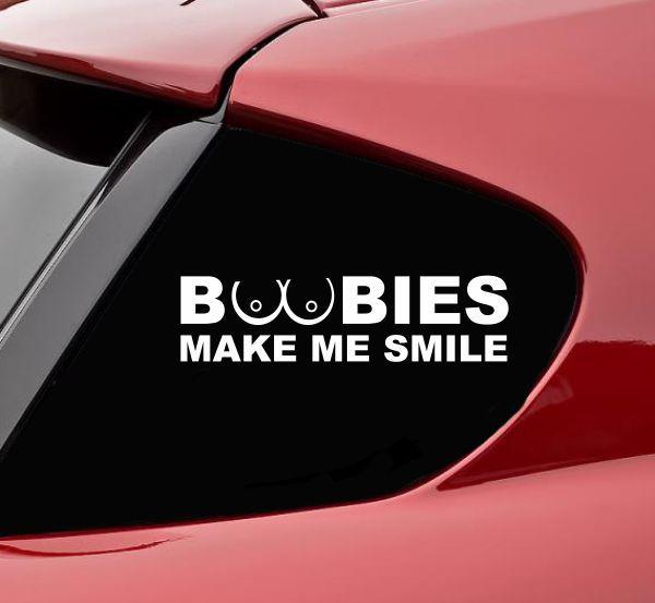 Boobies make me smile funny vinyl decal sticker jdm drifting drift japan oem
