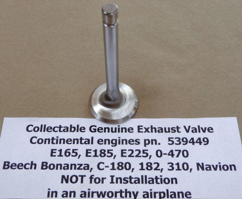 Collectible genuine aircraft exhaust valve continental e225 0-470 airboat engine