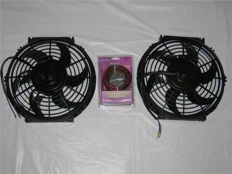 Dual electric 10" fans w/complete temp kit