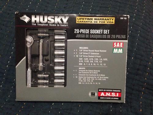 Husky 1/4" drive 20 piece socket set - sae - mm
