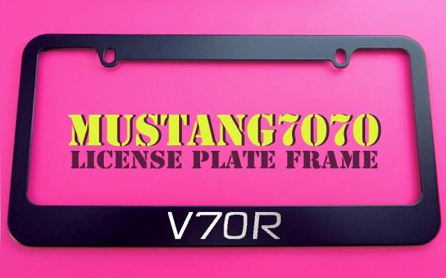 1 brand new v70r black metal license plate frame + screw caps