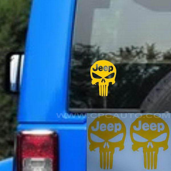Jeep vinyl decals sticker punisher skull  4x4 offroad   2pcs   #720
