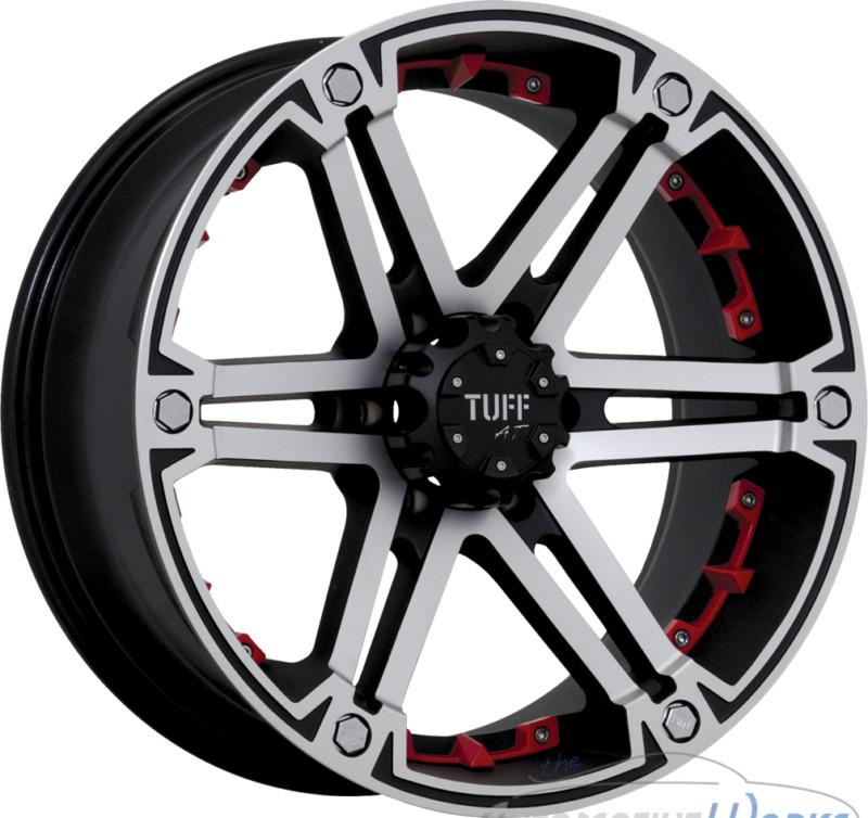 15x8 tuff t01 6x139.7 6x5.5  -13mm matte black machined rims wheels inch 15"