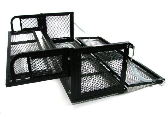 Universal atv utv drop down rear steel cargo luggage basket carrier rack w/gate
