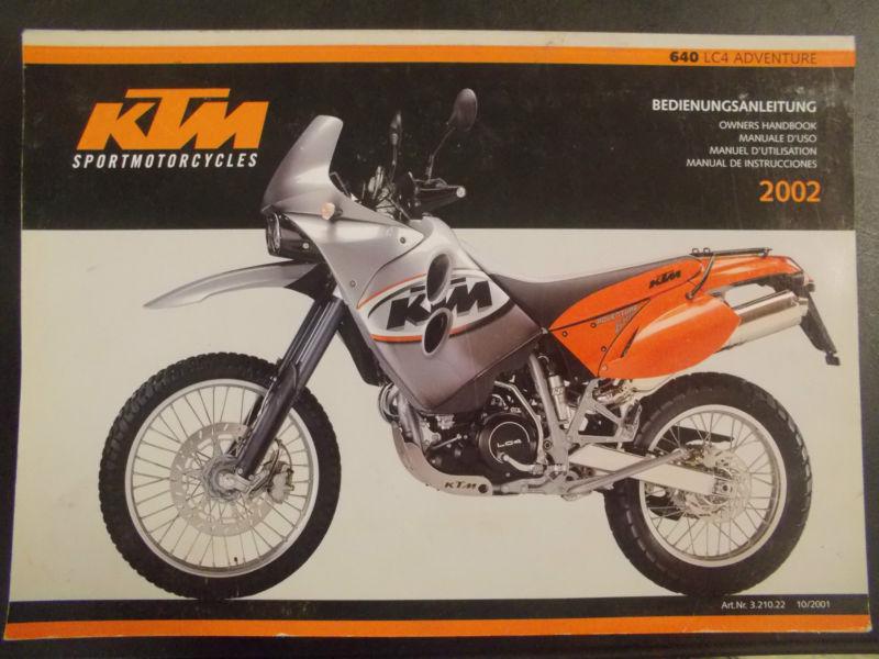 Ktm owners manual 2002 640 lc4 adventure