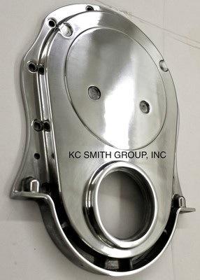 Chevy big block polished aluminum timing chain cover
