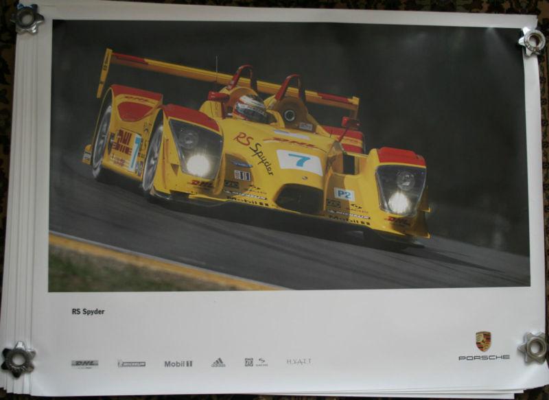 Porsche poster 24" x 36" rs spyder yellow authentic racing picture brand new