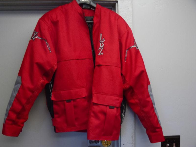Lbz quality clothing red/grey textile motorcycle jacket size:large