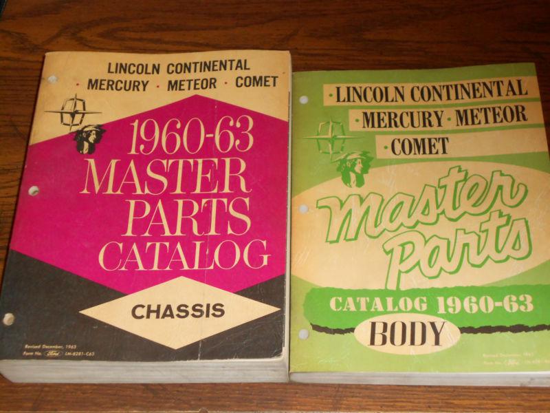 1960-1963 lincoln / mercury / parts book set / original body & chassis books