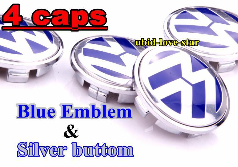 Buy blue style 65mm vw  passat golf best  mk5 wheel center hub caps cover