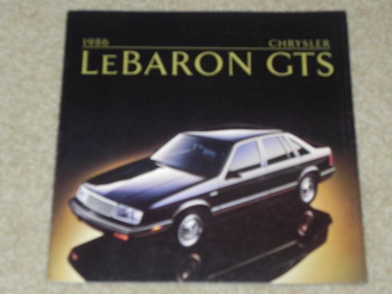 1986 chrysler lebaron gts nos dealer sales brochure from my dealership. old  
