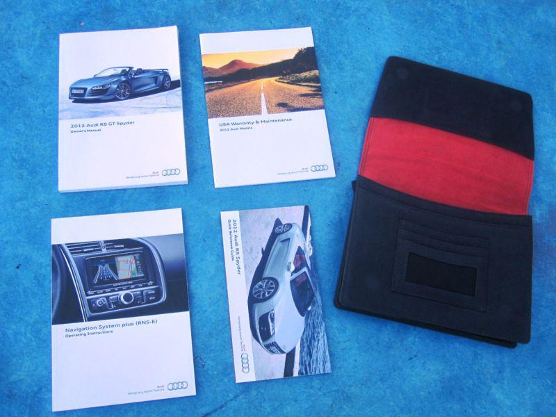 2012 audi r8 spyder gt owners manual + handbook + navigation book + case + guide